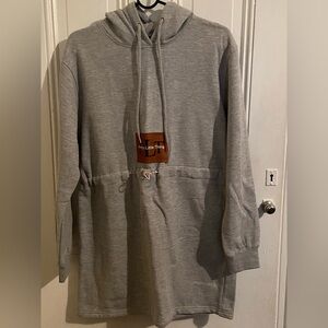 PrettyLittleThing Gray Long Sleeve Dress